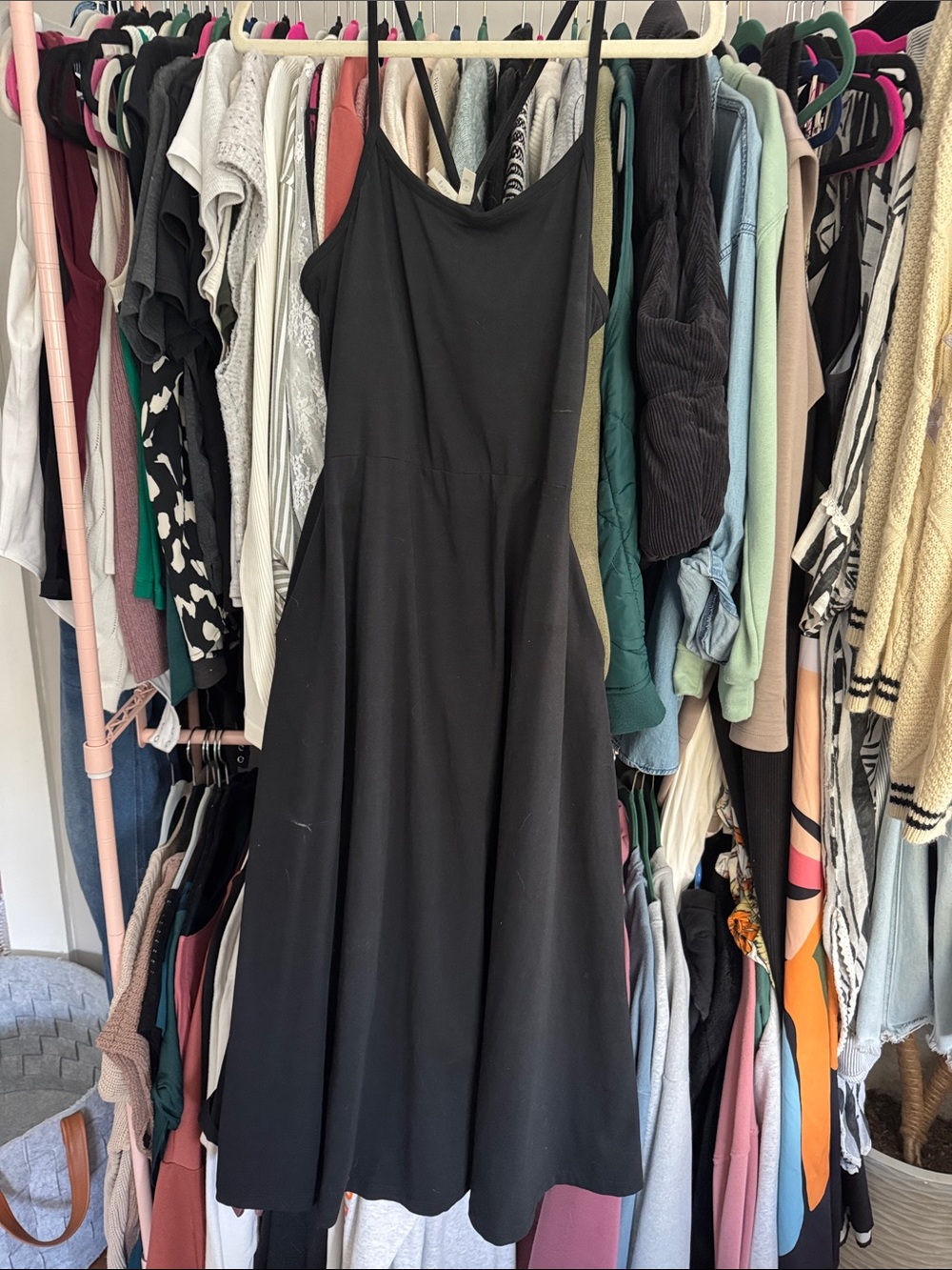 Pact Black Maxi Dress with Slim Spaghetti Straps